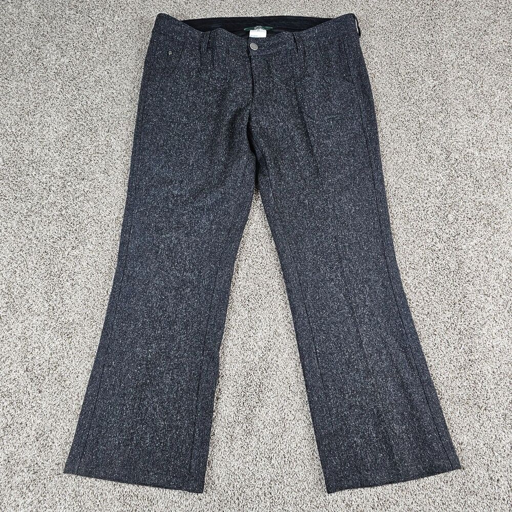 Woolrich Pants Womens 16 Onyx Gray Wool Silk Blend Lined Regular Boot Trouser